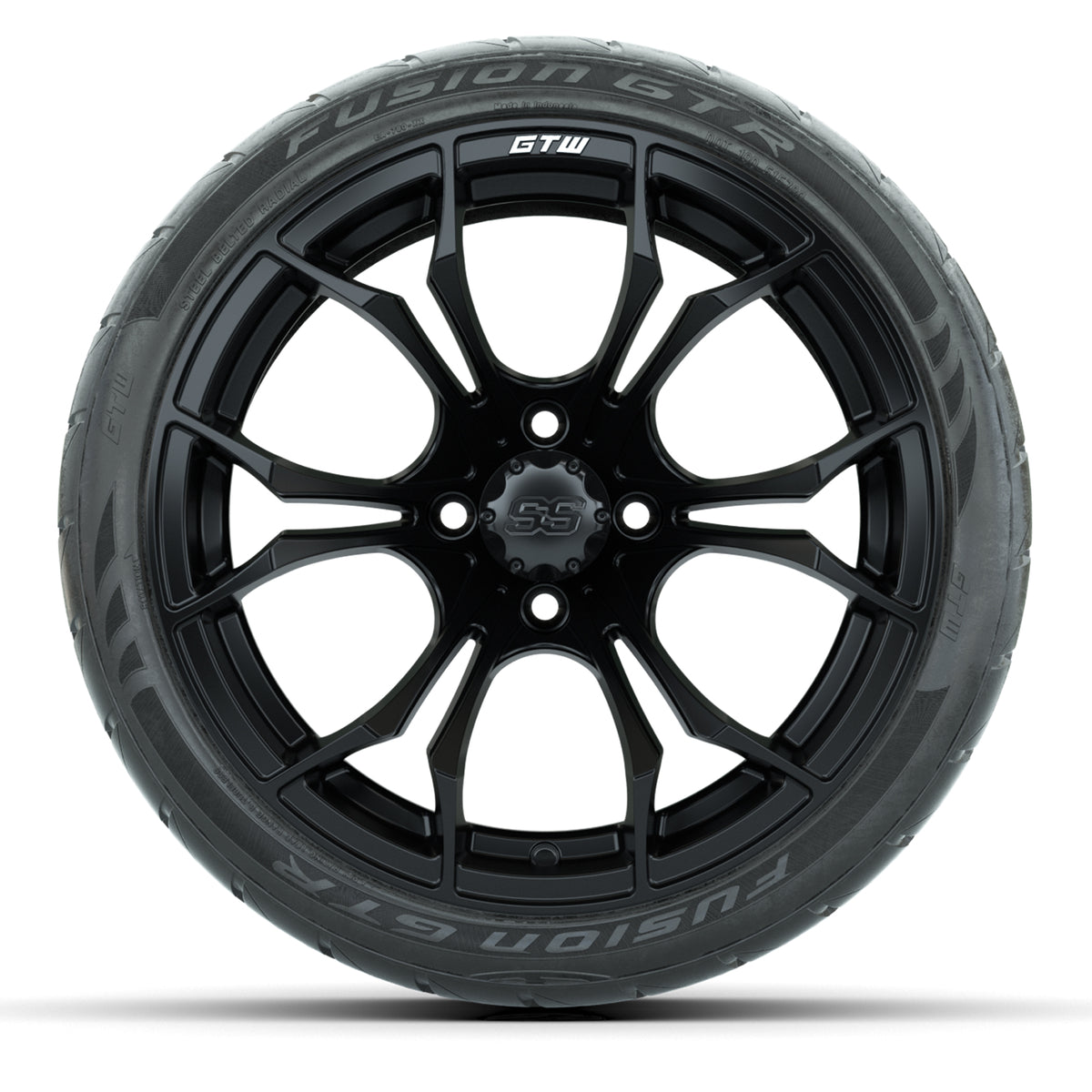 GTW Spyder Matte Black 15 in Wheels with 215/40-R15 Fusion GTR Street Tires  Full Set
