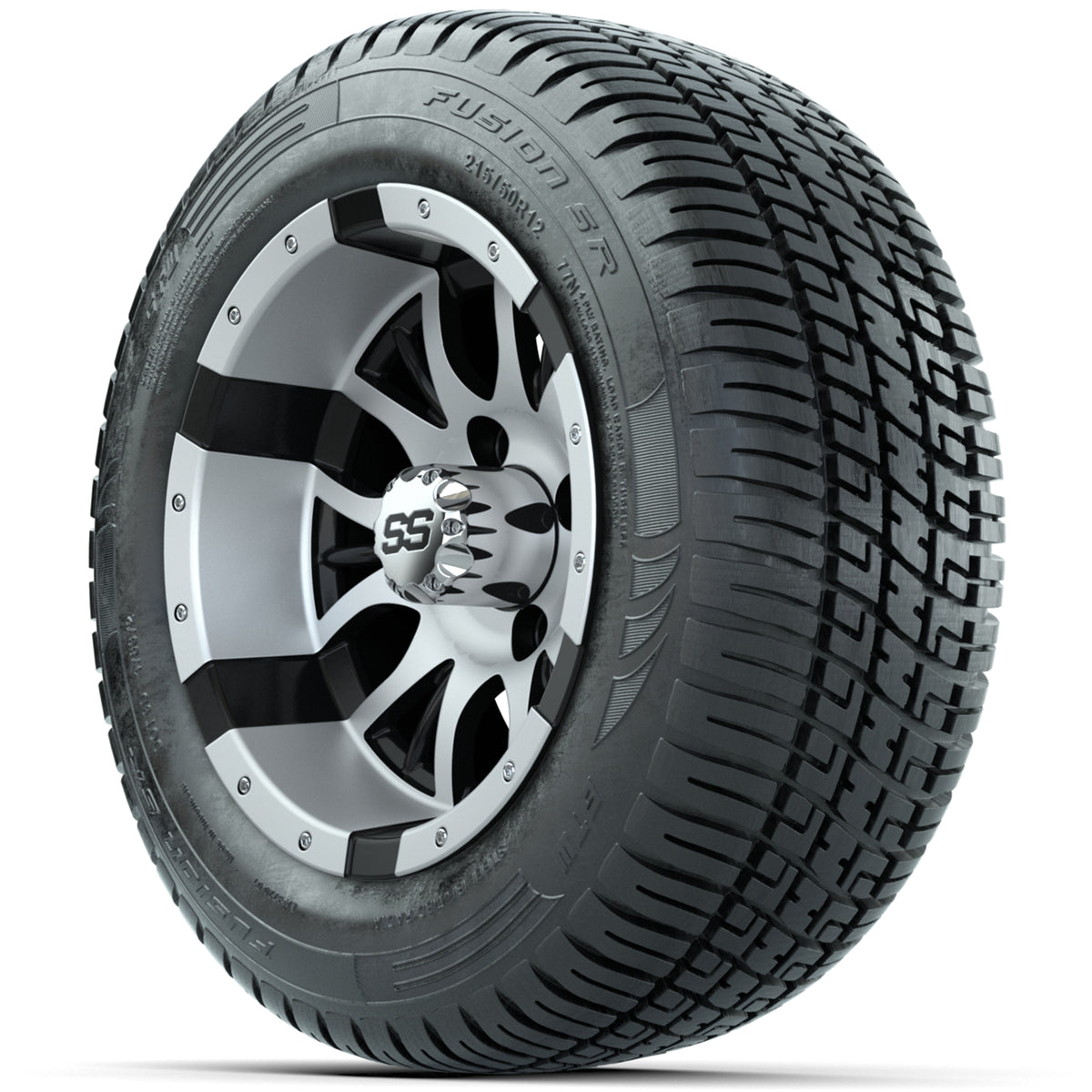 Set of (4) 12 in GTW Diesel Wheels with 215/50-R12 Fusion S/R Street Tires