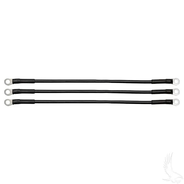 Battery Cable SET, Includes (3) 14" 6 gauge, Club Car DS w/ 12V Batteries Redhawk