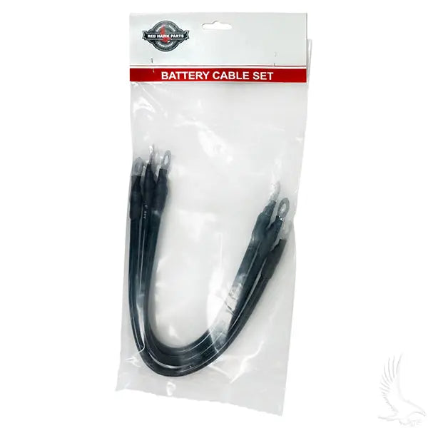 Battery Cable SET, Includes (3) 14" 6 gauge, Club Car DS w/ 12V Batteries Redhawk