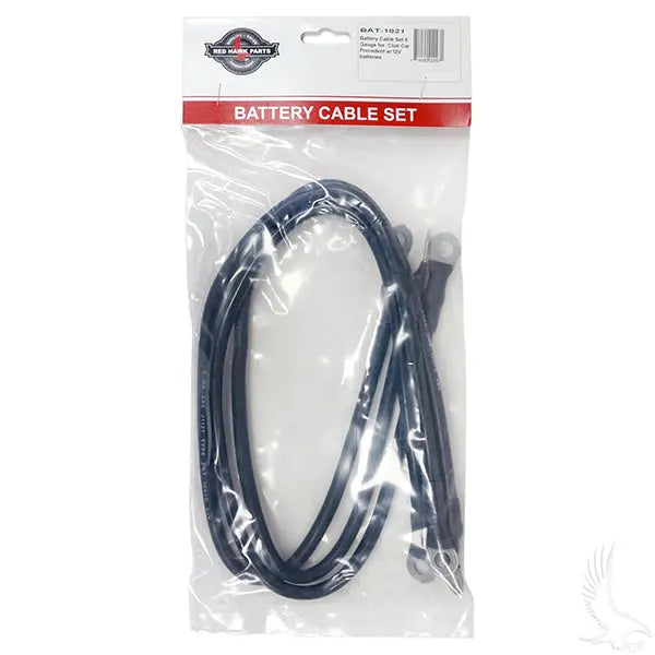 Battery Cable SET, Includes (3) 26" 6 Gauge, Club Car Precedent, 12V Batteries Redhawk