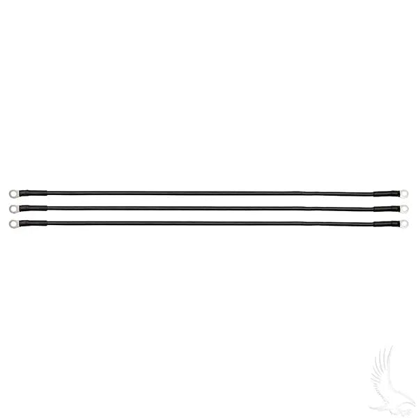 Battery Cable SET, Includes (3) 26" 6 Gauge, Club Car Precedent, 12V Batteries Redhawk