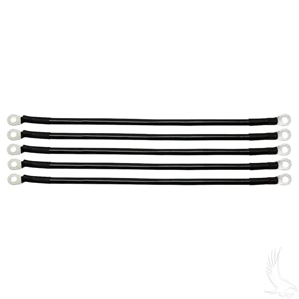 Battery Cable, BAG OF 5, 14" 4 Gauge Black Redhawk