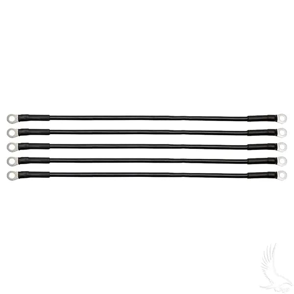 Battery Cable, PACK OF 5, 16" 6 Gauge Black Redhawk