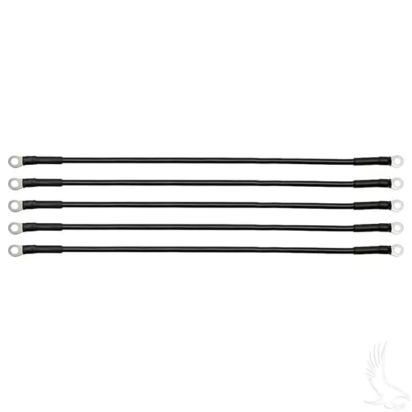 Battery Cable, PACK OF 5, 18" 6 Gauge Black Redhawk