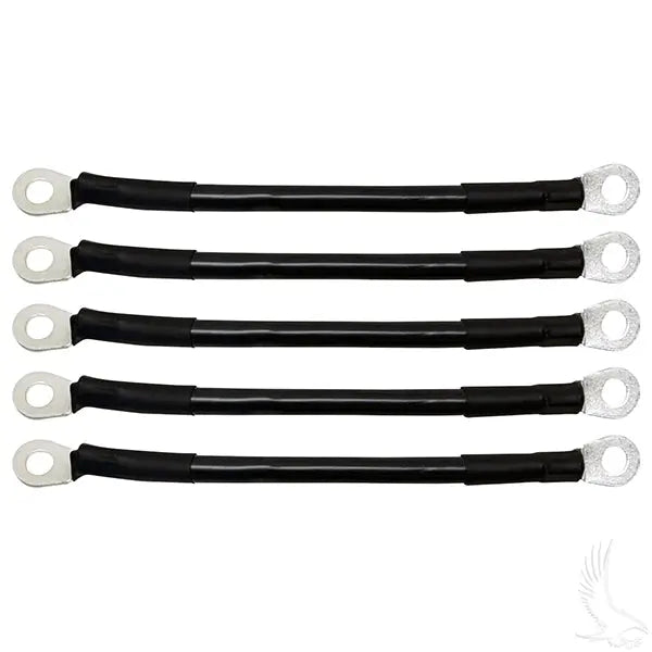 Battery Cable, PACK OF 5, 7" 4 Gauge Black Redhawk