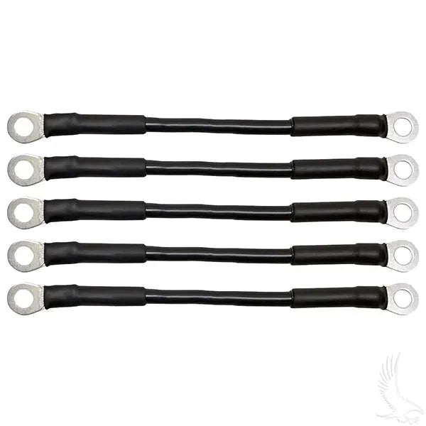 Battery Cable, PACK OF 5, 7" 6 Gauge Black Redhawk