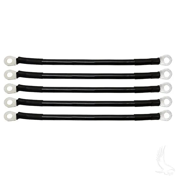 Battery Cable, PACK OF 5, 9" 4 Gauge Black Redhawk