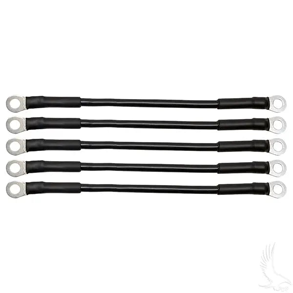 Battery Cable, PACK OF 5, 9" 6 Gauge Black Redhawk