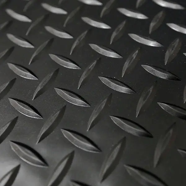 Floor Mat, Diamond Plate Rubber, Black, E-Z-Go RXV 08+ Redhawk