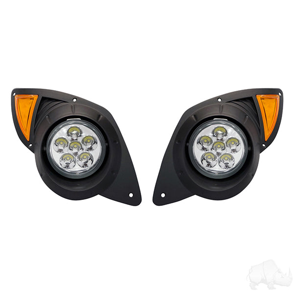 LED Factory Style Headlights with Bezels, Yamaha Drive 07-16