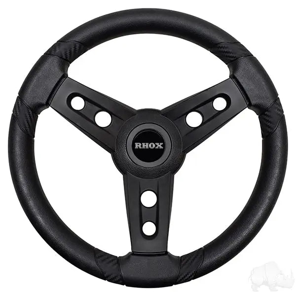 Lugana Steering Wheel, Black, E-Z-Go Hub Redhawk