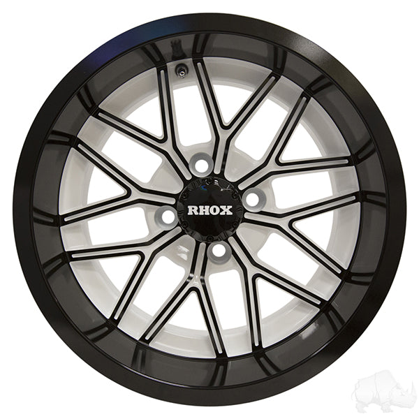 RHOX RX281, White with Gloss Black, 14x7 ET-25