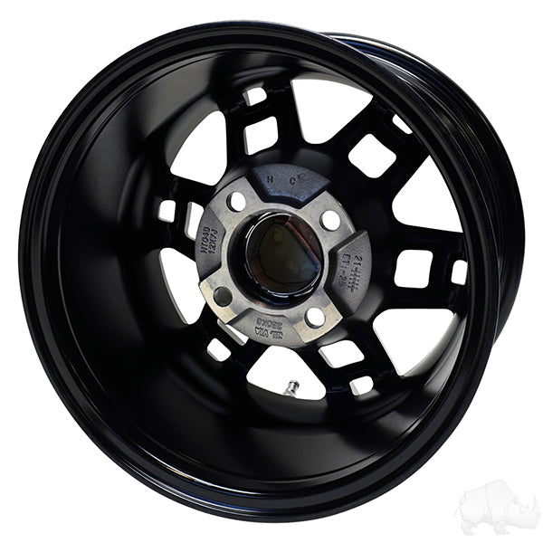 RHOX RX390, Machined Gloss Black, 12x7 ET-25