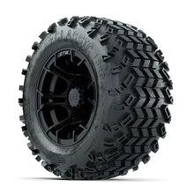 GTW Spyder Matte Black 10 in Wheels with 18x9.50-10 Sahara Classic All Terrain Tires  Full Set