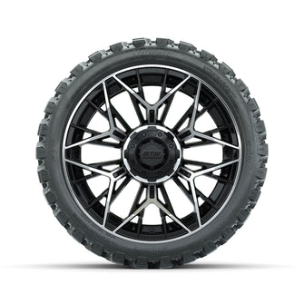 Set of (4) 15 in GTW Stellar Machined & Black Wheels with 23x10-R15 Nomad All-Terrain Tire