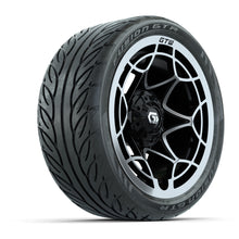 GTW Nexus Gloss Black/Silver 14 in Wheels with 205/40-R14 Fusion GTR Steel Belted Street Tires  Full Set