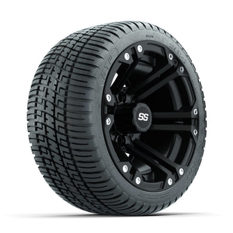 GTW Specter Matte Black 12 in Wheels with 205/30-12 Fusion Street Tires  Full Set