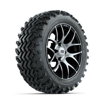 GTW Pursuit Machined/Black 14 in Wheels with 23x10.00-14 Rogue All Terrain Tires  Full Set