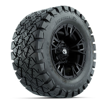 GTW Vandal Matte Black/Machined 12 in Wheels with 22x10-12 Timberwolf All-Terrain Tires  Full Set