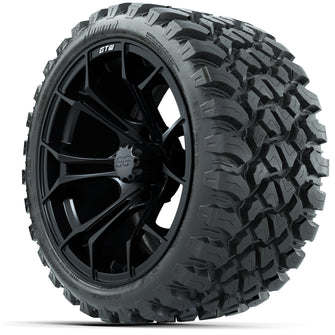 GTW Spyder Matte Black 15 in Wheels with 23x10-R15 Nomad All-Terrain Tires  Full Set