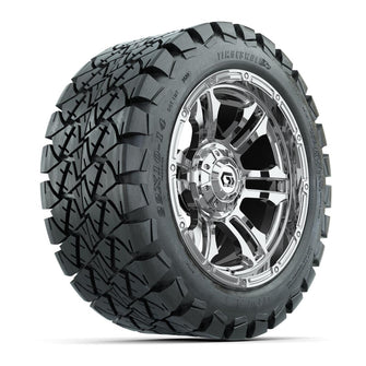 GTW® Shogun Chrome 14 in Wheels with 22x10-14 Timberwolf All-Terrain Tires – Full Set