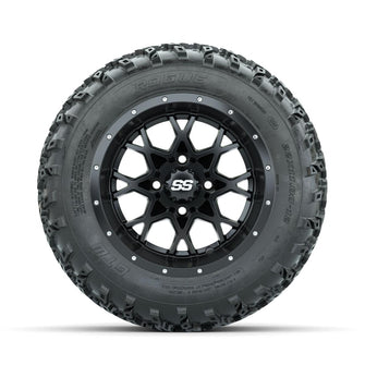 GTW Vortex Matte Black 12 in Wheels with 22x11.00-12 Rogue All Terrain Tires – Full Set