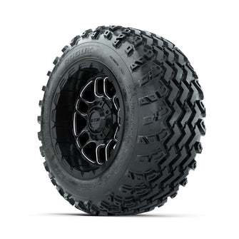 GTW Titan Machined/Black 12 in Wheels with 22x11.00-12 Rogue All Terrain Tires  Full Set