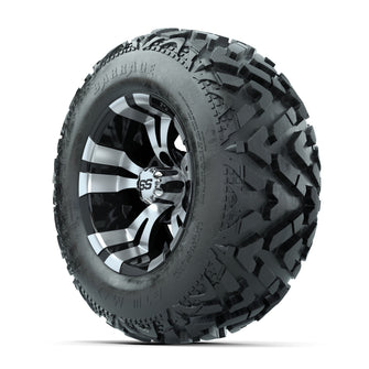 12ù GTW Vampire Black and Machined Wheels with 23ù Barrage Mud Tires  Set of 4