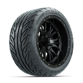 GTW Diesel Matte Black 14 in Wheels with 225/40-R14 Fusion GTR Street Tires  Full Set