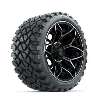 Set of (4) 15 in GTW® Stellar Machined & Black Wheels with 23x10-R15 Nomad All-Terrain Tire