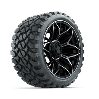 Set of (4) 15 in GTW Stellar Machined & Black Wheels with 23x10-R15 Nomad All-Terrain Tire