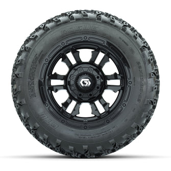 GTW Shogun Gloss Black 12 in Wheels with 22x11.00-12 Rogue All-Terrain Tires  Full Set