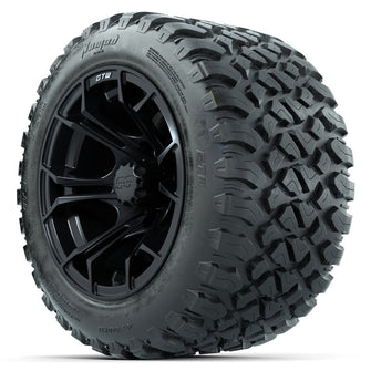 GTW Spyder Matte Black 12 in Wheels with 20x10-R12 GTW Nomad All-Terrain Tires  Full Set