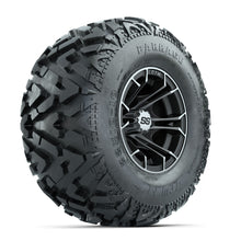 GTW Spyder Machined/Matte Grey 10 in Wheels with 22x10-10 Barrage Mud Tires  Full Set