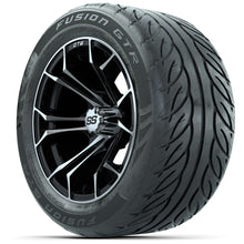 GTW Spyder Machined/Black 14 in Wheels with 255/45-R14 Fusion GTR Street Tires  Full Set