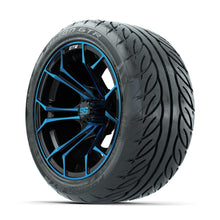 GTW Spyder Blue/Black 14 in Wheels with 225/40-R14 Fusion GTR Street Tires – Full Set