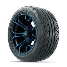 GTW Spyder Blue/Black 14 in Wheels with 225/40-R14 Fusion GTR Street Tires  Full Set