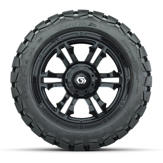 GTW Shogun Gloss Black 14 in Wheels with 22x10-14 Timberwolf All-Terrain Tires  Full Set