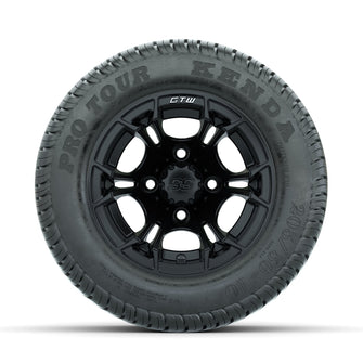 GTW Spyder Matte Black 10 in Wheels with 205/50-10 Kenda Pro Tour Low-profile Tires  Full Set