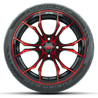 GTW Spyder Red/Black 15 in Wheels with 215/40-R15 Fusion GTR Street Tires  Full Set