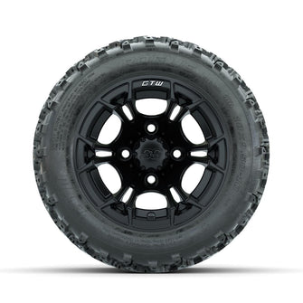 GTW Spyder Matte Black 10 in Wheels with 18x9.50-10 Rogue All Terrain Tires – Full Set