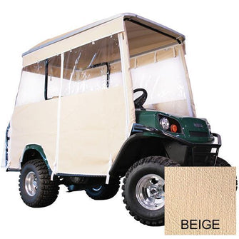 Club Car Precedent & Villager w/ Monsoon XL Top 4-Passenger Beige Track Style Vinyl Enclosure (Years 2004-Up)