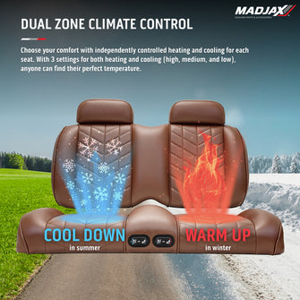 MadJax Aviator EZGO TXT/RXV & MadJax XSeries Coffee Front Seat Cushions with Thermaflex