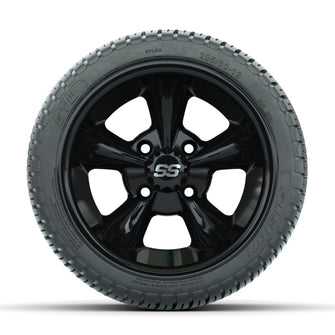 GTW Godfather Black 12 in Wheels with 205/30-12 Fusion Street Tires  Full Set