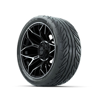 Set of (4) 14 in GTW® Stellar Machined & Black Wheels with 205/40-R14 Fusion GTR Street Tires