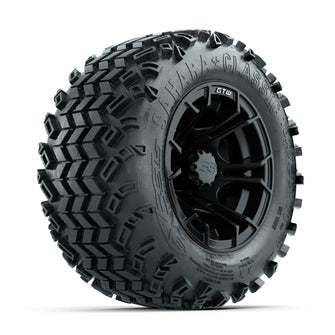 GTW Spyder Matte Black 10 in Wheels with 18x9.50-10 Sahara Classic All Terrain Tires  Full Set