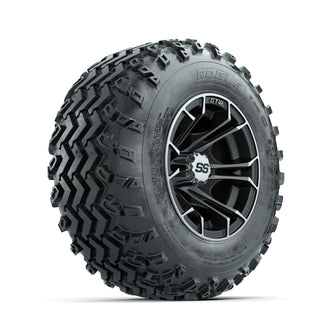 GTW Spyder Machined/Matte Grey 10 in Wheels with 20x10.00-10 Rogue All Terrain Tires  Full Set