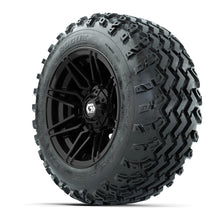 GTW® Stealth Gloss Black 12 in Wheels with 22x11.00-12 Rogue All-Terrain Tires – Full Set