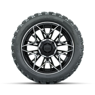 Set of (4) 14 in GTW Stellar Machined & Black Wheels with 23x10-R14 Nomad All-Terrain Tires